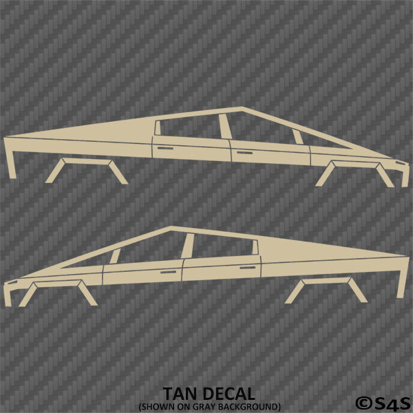 Tesla Cybertruck Silhouette Vinyl Decal (PAIR)