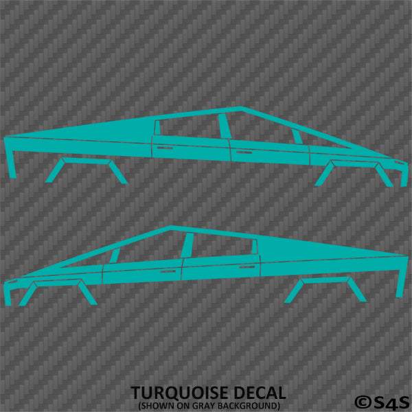 Tesla Cybertruck Silhouette Vinyl Decal (PAIR)