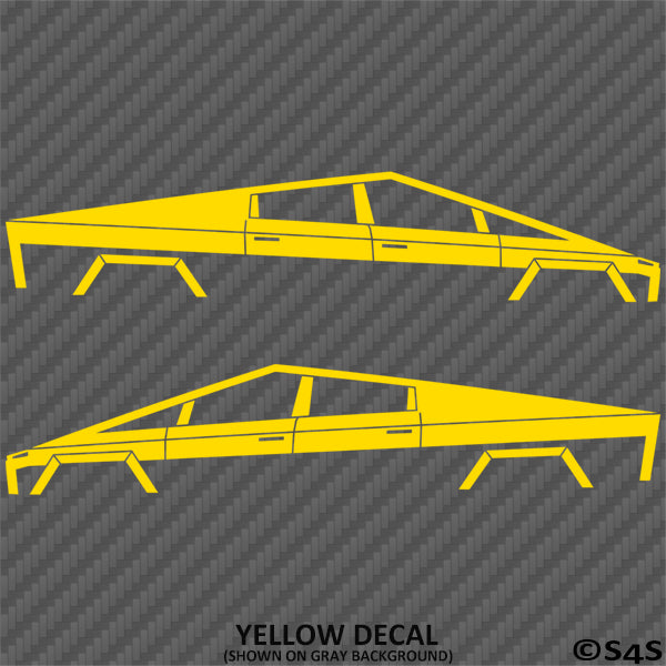 Tesla Cybertruck Silhouette Vinyl Decal (PAIR)