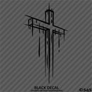 Distressed Christian Cross Vinyl Decal