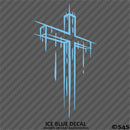 Distressed Christian Cross Vinyl Decal