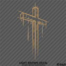 Distressed Christian Cross Vinyl Decal