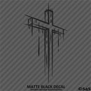 Distressed Christian Cross Vinyl Decal