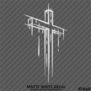 Distressed Christian Cross Vinyl Decal