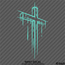 Distressed Christian Cross Vinyl Decal