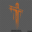 Distressed Christian Cross Vinyl Decal