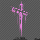 Distressed Christian Cross Vinyl Decal