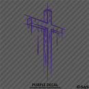 Distressed Christian Cross Vinyl Decal