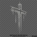 Distressed Christian Cross Vinyl Decal