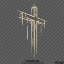 Distressed Christian Cross Vinyl Decal