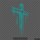 Distressed Christian Cross Vinyl Decal