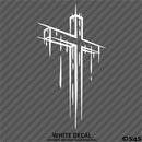 Distressed Christian Cross Vinyl Decal