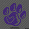 Dog Paw Silhouette With Heart Cute Pet Vinyl Decal