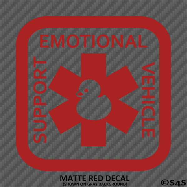For Jeep: Emotional Support Vehicle Duck Vinyl Decal