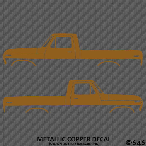 Ford F-100 Pickup Classic Truck Silhouette (PAIR) Vinyl Decal