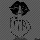 FU Middle Finger Sexy Lips Vinyl Decal