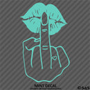 FU Middle Finger Sexy Lips Vinyl Decal