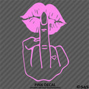 FU Middle Finger Sexy Lips Vinyl Decal