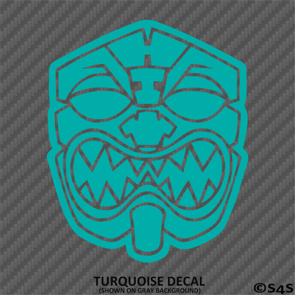 Farmers Market Hawaiian Tiki Mask Vinyl Decal