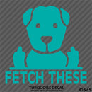 Fetch These Funny Dog Middle Fingers Vinyl Decal