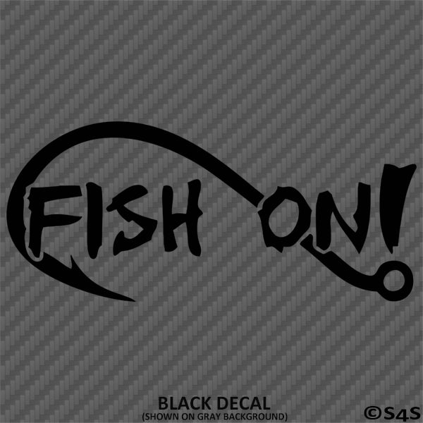 Fish On Single Hook Fishing Vinyl Decal