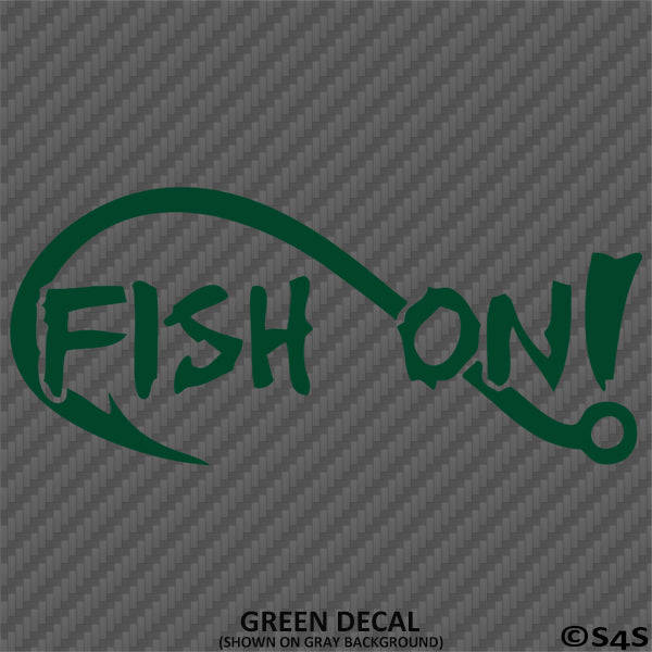 Fish On Single Hook Fishing Vinyl Decal