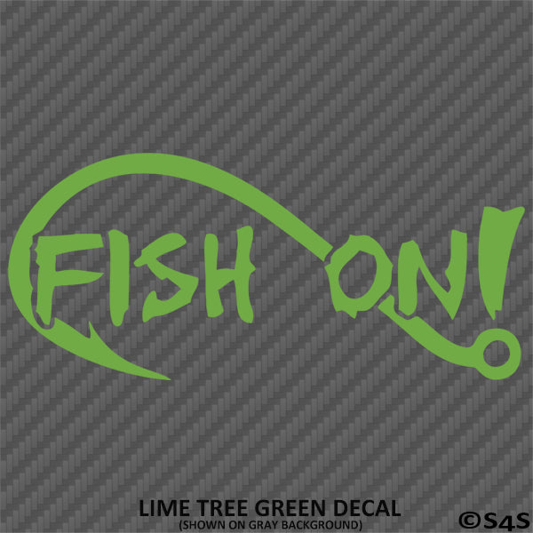 Fish On Single Hook Fishing Vinyl Decal