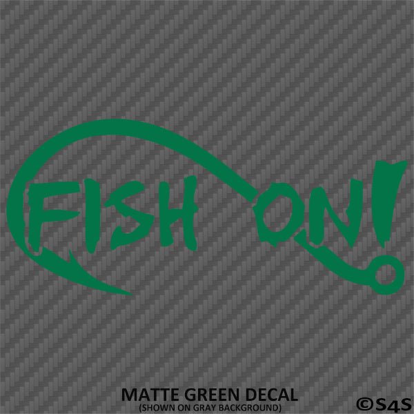Fish On Single Hook Fishing Vinyl Decal