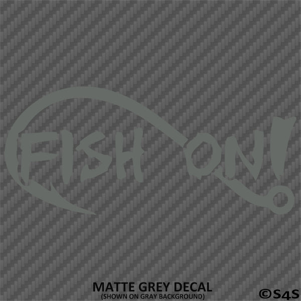Fish On Single Hook Fishing Vinyl Decal