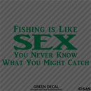 Fishing Is Like Sex, You Never Know What You Might Catch Vinyl Decal