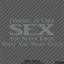 Fishing Is Like Sex, You Never Know What You Might Catch Vinyl Decal