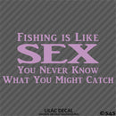 Fishing Is Like Sex, You Never Know What You Might Catch Vinyl Decal