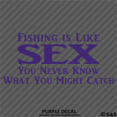 Fishing Is Like Sex, You Never Know What You Might Catch Vinyl Decal