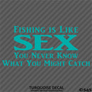 Fishing Is Like Sex, You Never Know What You Might Catch Vinyl Decal