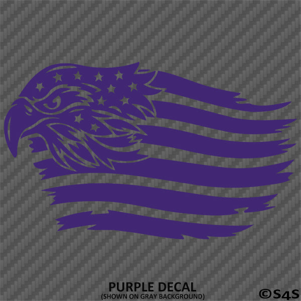 American Flag: Eagle Head Distressed Flag Vinyl Decal