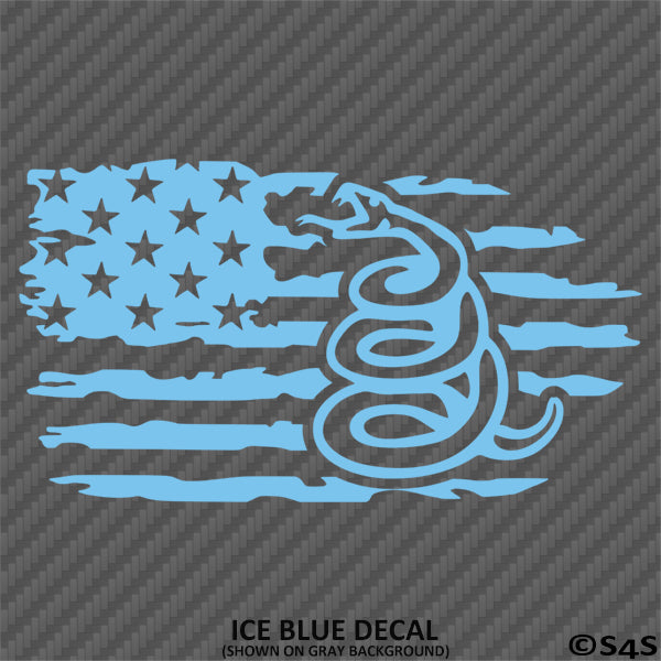 American Flag: Gadsden Snake Distressed Flag 2A Vinyl Decal