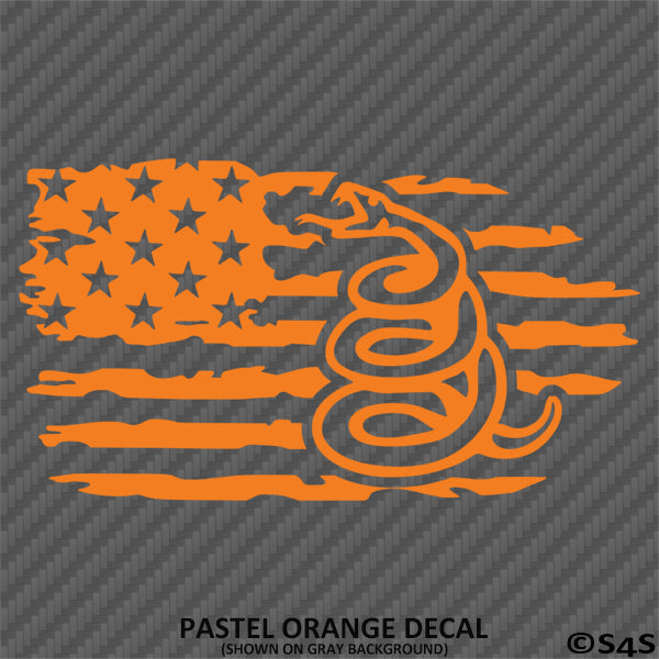 American Flag: Gadsden Snake Distressed Flag 2A Vinyl Decal