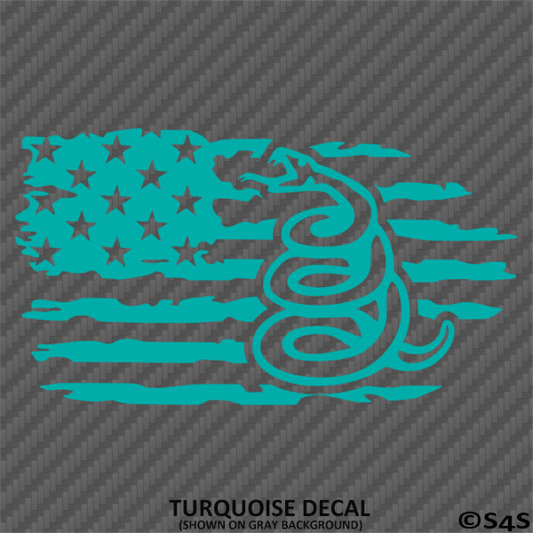 American Flag: Gadsden Snake Distressed Flag 2A Vinyl Decal