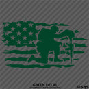 Flag: American Solider Kneeling Veteran Vinyl Decal