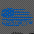 American Flag: Corvette Distressed Flag Vinyl Decal