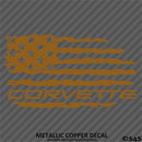 American Flag: Corvette Distressed Flag Vinyl Decal