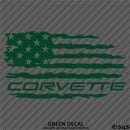 American Flag: Corvette Distressed Flag Vinyl Decal