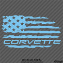 American Flag: Corvette Distressed Flag Vinyl Decal