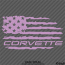 American Flag: Corvette Distressed Flag Vinyl Decal