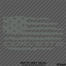 American Flag: Corvette Distressed Flag Vinyl Decal