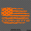 American Flag: Corvette Distressed Flag Vinyl Decal