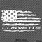 American Flag: Corvette Distressed Flag Vinyl Decal