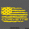 American Flag: Corvette Distressed Flag Vinyl Decal