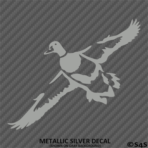 Flying Duck Silhouette Hunting Vinyl Decal