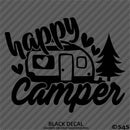 Happy Camper Camping Vinyl Decal Style 2